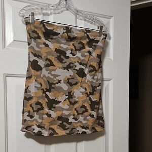 No Boundaries Tan and Brown Mini Pencil Skirt